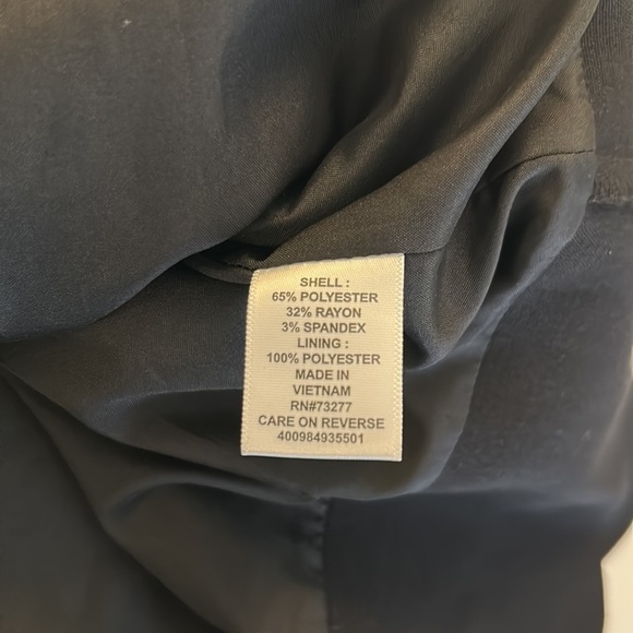 ELLE Black Scalloped Hem Business Career Midi Skirt Size 8 - Picture 6 of 6